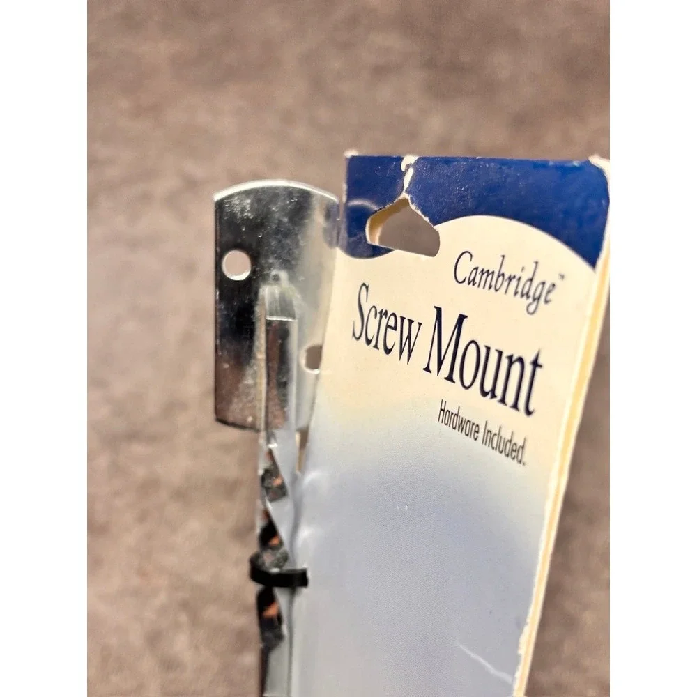 Vtg Cambridge Wall Hook Silver White NEW Chrome Ceramic Single Screw Mount